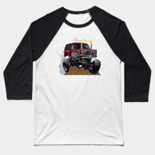 Cartoon Monster Truck Baseball T-Shirt